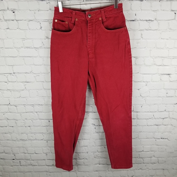 IKEDA | vintage 90s y2k tapered high waist coloured denim jeans - Picture 5 of 8